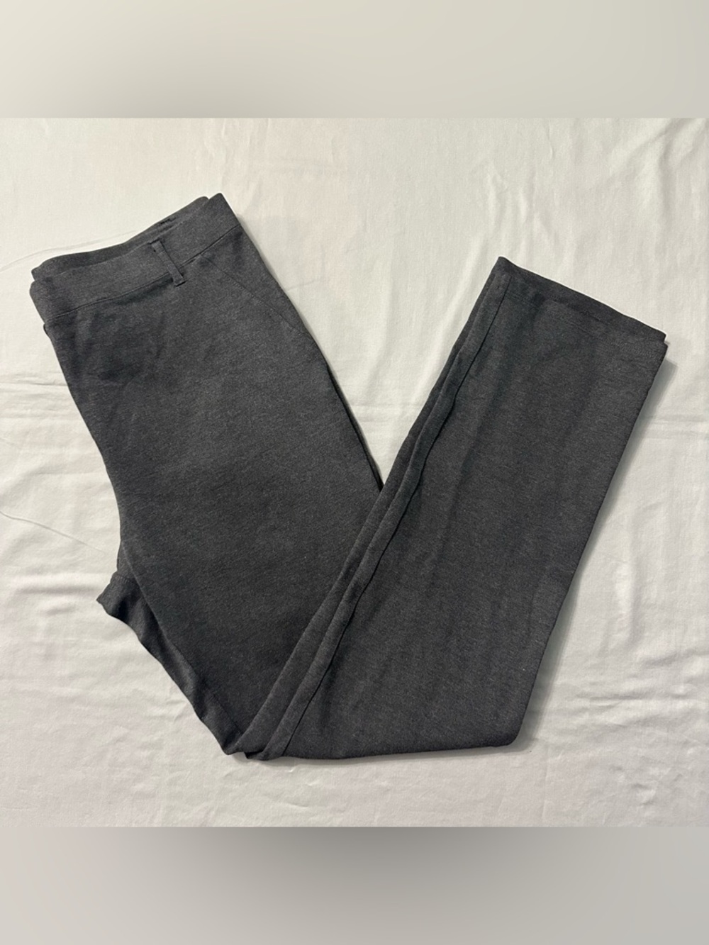 Quince Charcoal Gray Ultra-Stretch Ponte Straight Leg Pants Size L Tall